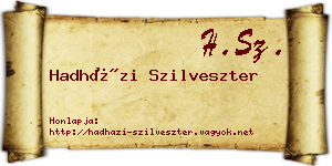 Hadházi Szilveszter névjegykártya