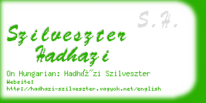 szilveszter hadhazi business card